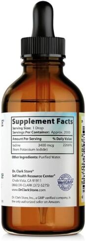 Dr. Clark Store White Iodine (Nascent Iodine) – 4 Fl Oz, Supports Thyroid Health & Immune System in Saudi Arabia