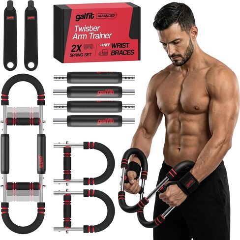 Twister Arm Trainer - Chest Workout Equipment for Full-Body Training with Adjustable Resistance Levels, Professional Arm Workout Machine with Wrist Braces, Chest Exerciser for Men and Women in Saudi Arabia