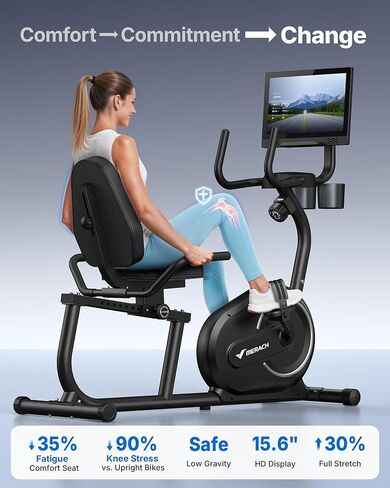 MERACH Recumbent Exercise Bikes for Home with Smart Bluetooth Equipment Exercise Bikes App,LCD,Heart Rate Handle Stationary Bikes for Home, Magnetic Recumbent Exercise Bike for Seniors Gym S08/S23 in Kuwait