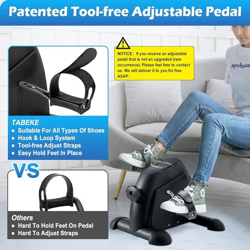 جهاز تمرين دواسة الدراجة تحت المكتب من TABEKE - دراجة تمرين صغيرة لتمرين الذراع/الساق، جهاز تمرين الدواسة لكبار السن مع شاشة LCD 26116 in Kuwait