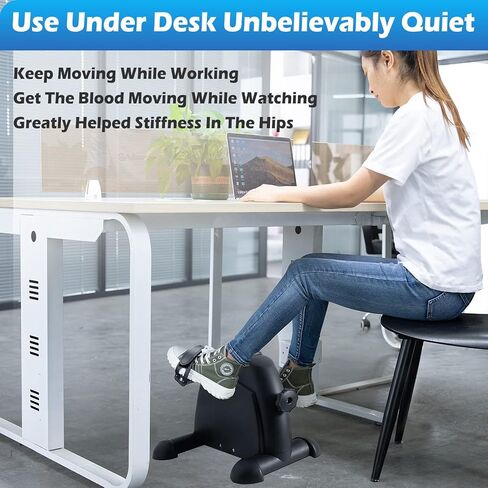 جهاز تمرين دواسة الدراجة تحت المكتب من TABEKE - دراجة تمرين صغيرة لتمرين الذراع/الساق، جهاز تمرين الدواسة لكبار السن مع شاشة LCD 26116 in Kuwait