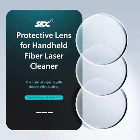 Protective Lens 3PCS for Handheld Laser Cleaning Machine Diameter 43mm Thickness 2mm Suitable for 1000/1500/2000W Continuous Laser Cleaning Machine in Saudi Arabia
