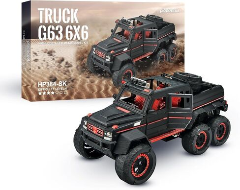 الألغاز المعدنية ثلاثية الأبعاد Piecoul للبالغين ، Model Truck 6x6 على الطرق الوعرة سيارات الدفع الرباعي G63 مركبة طراز سيارة للبناء للرجال الهدايا عيد ميلاد رائع in Kuwait