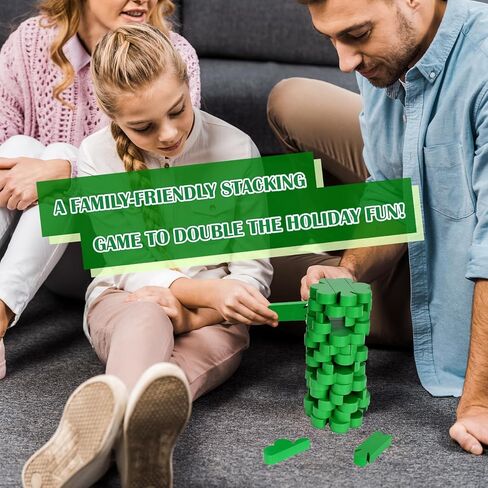 لعبة Wooden Blocks Game ، Game Tower Tower Towing Tower Game ، St. Patrick's Day Lucky Shamrock Blocks Game Green Shamrock Wood Blocks Game for Family Gathering Party (الأيرلندي) in Kuwait