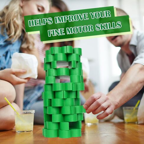 لعبة Wooden Blocks Game ، Game Tower Tower Towing Tower Game ، St. Patrick's Day Lucky Shamrock Blocks Game Green Shamrock Wood Blocks Game for Family Gathering Party (الأيرلندي) in Kuwait