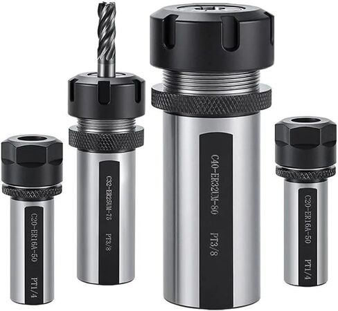 ER Spring Chuck Straight Handle Tool Holder 0.005mm C20 C25 C32 C40 - ER16 ER20 ER25 ER32 Lathe Drill Clamp Sleeve Extension Rod(C20-ER16A-50L PT1-4) in Kuwait