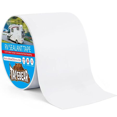 TAPEBEAR RV Sealant Tape 4"×50', White RV Roof Tape Waterproof Seal Tape UV & Weatherproof Repair Sealant Roofing Tape Stop Leak for Camper, Trailer, Boat, Truck in Saudi Arabia