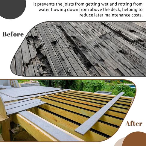 Joist Tape for Decking 2'' X 50'- 6 Rolls, Waterproof Butyl Deck Tapes 2 Inch, Weather Resistance, Anti-Corrosion, Self-Adhesive Flashing Decking Tape for Wood Joists Decks Beams Roof in Saudi Arabia