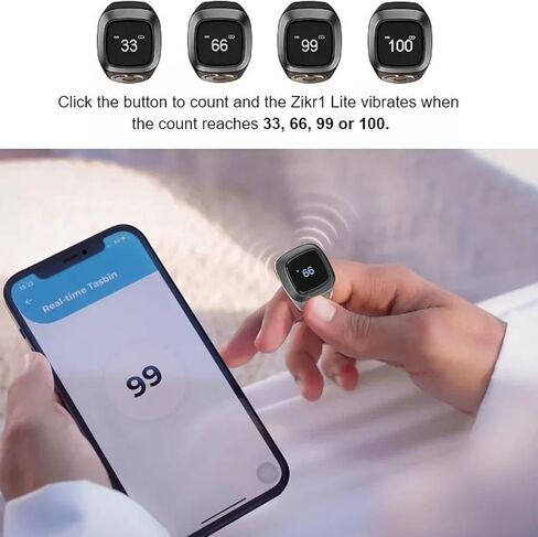 Finger Tally Counter, 22mm Finger Counter BT5.1 Digital Finger Smart Clicker Resettable Lap Counter APP Handheld Number Click Counter with Charging Case for Prayer, Knitting, Crochet, Coaching in Saudi Arabia