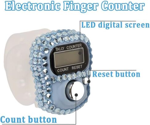 12PCS Electronic Finger Counter, Electronic Handheld Tally Counter, Digital Electronic Tasbeeh Counters, Manual Digital Clicker, for Row People, Score, Inventory, Store (12 Colors) in Saudi Arabia