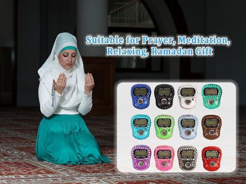 12PCS Electronic Finger Counter, Electronic Handheld Tally Counter, Digital Electronic Tasbeeh Counters, Manual Digital Clicker, for Row People, Score, Inventory, Store (12 Colors) in Saudi Arabia