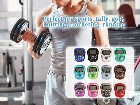 12PCS Electronic Finger Counter, Electronic Handheld Tally Counter, Digital Electronic Tasbeeh Counters, Manual Digital Clicker, for Row People, Score, Inventory, Store (12 Colors) in Saudi Arabia