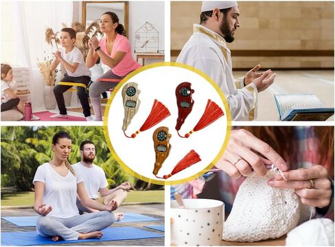 عداد الخرز الرقمي 3 قطع من Anlising، عداد خرز بوذا، عداد خرز الصلاة، عداد الإصبع الرقمي، عداد التسبيح الرقمي مع بوصلة وضوء، للتأمل والاسترخاء والصلاة الإسلامية in Saudi Arabia