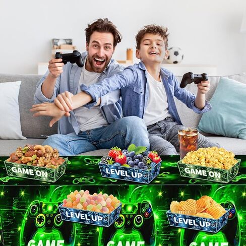 24 Pcs Video Game Theme Party Decorations, Paper Food Trays Disposable Serving Tray Nacho Food Boats for Kids Birthday Supplies in Saudi Arabia