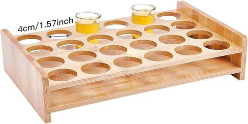 24 Shot Glass Holder Wine Glass Cup Serving Tray Cups Organizer Shot Display for Bar Accessories for Party, Bar, Club Hole: 1.53 Inch in Kuwait