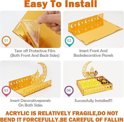 ديكورات العيد للمنزل 2026 - صينية تقديم رمضان، ديكور طاولة رمضان، ديكور رمضان الإسلامي، هدايا رمضان، لافتة رمضان مبارك وديكور طاولة رمضان، عبوة واحدة in Kuwait