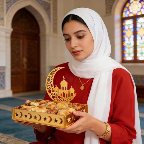 ديكورات العيد للمنزل 2026 - صينية تقديم رمضان، ديكور طاولة رمضان، ديكور رمضان الإسلامي، هدايا رمضان، لافتة رمضان مبارك وديكور طاولة رمضان، عبوة واحدة in Kuwait