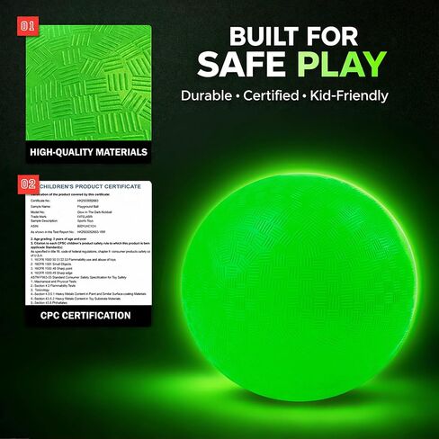 عبوة من قطعتين من كرة التوهج في الظلام، كرة ملعب كيك بول مضيئة مقاس 8.5 بوصة مع حقيبتين شبكيتين ومضخة يدوية، لا تحتاج إلى بطارية، يتم شحنها عن طريق ضوء الشمس أو الضوء الداخلي، كرات مطاطية نطاطة خضراء مضيئة، صندوق هدايا in Kuwait