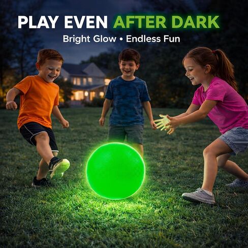 عبوة من قطعتين من كرة التوهج في الظلام، كرة ملعب كيك بول مضيئة مقاس 8.5 بوصة مع حقيبتين شبكيتين ومضخة يدوية، لا تحتاج إلى بطارية، يتم شحنها عن طريق ضوء الشمس أو الضوء الداخلي، كرات مطاطية نطاطة خضراء مضيئة، صندوق هدايا in Kuwait