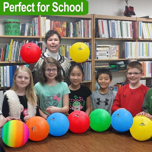 كرات الملعب 8.5 بوصة، كرة دودج بول للأطفال والكبار - كرة دودج كذاب، كرة يد، لعبة مربعة للاستخدام الخارجي والداخلي + مضخة وحقيبة شبكية مجانية in Kuwait