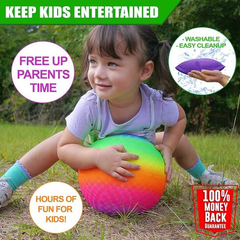 كرات الملعب 8.5 بوصة، كرة دودج بول للأطفال والكبار - كرة دودج كذاب، كرة يد، لعبة مربعة للاستخدام الخارجي والداخلي + مضخة وحقيبة شبكية مجانية in Kuwait