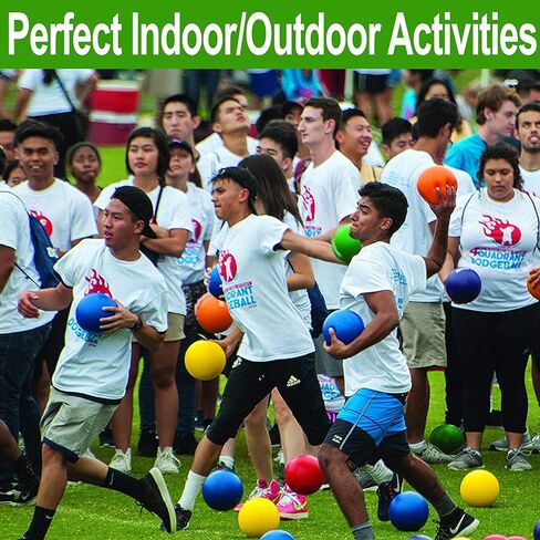 كرات الملعب 8.5 بوصة، كرة دودج بول للأطفال والكبار - كرة دودج كذاب، كرة يد، لعبة مربعة للاستخدام الخارجي والداخلي + مضخة وحقيبة شبكية مجانية in Kuwait