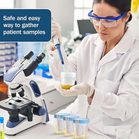 Specimen Cups with Lids - 5 Sterile Urine Cups for Testing - 4 oz Specimen Containers with Lids for Sample Collection - Good for Hospitals, Nursing Homes, and Medical Facilities in Saudi Arabia
