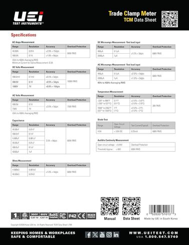 UEi Trade Clamp Meter TCM (يستبدل DL569) * إصدار خاص بمناسبة الذكرى السنوية الـ 250 للولايات المتحدة الأمريكية لعام 2026 in Kuwait