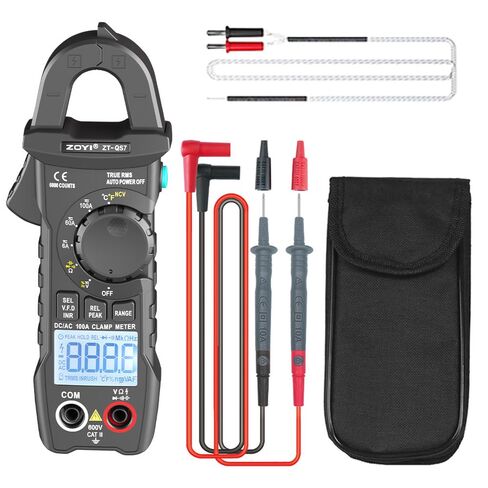 Digital Clamp Meter AC DC Current 10mA-100A True RMS 6000 Counts Voltage Tester with NCV Inrush Current for Electricians and Home Appliance Repair in Kuwait