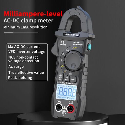 Digital Clamp Meter AC DC Current 10mA-100A True RMS 6000 Counts Voltage Tester with NCV Inrush Current for Electricians and Home Appliance Repair in Kuwait