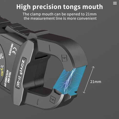Digital Clamp Meter AC DC Current 10mA-100A True RMS 6000 Counts Voltage Tester with NCV Inrush Current for Electricians and Home Appliance Repair in Kuwait