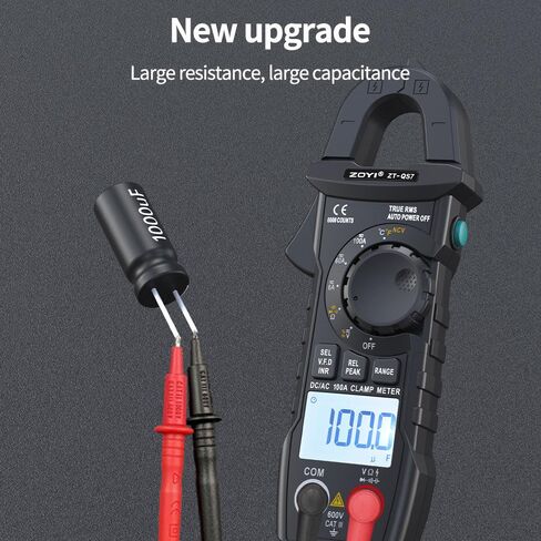 Digital Clamp Meter AC DC Current 10mA-100A True RMS 6000 Counts Voltage Tester with NCV Inrush Current for Electricians and Home Appliance Repair in Kuwait