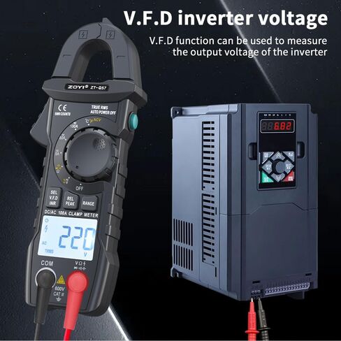 Digital Clamp Meter AC DC Current 10mA-100A True RMS 6000 Counts Voltage Tester with NCV Inrush Current for Electricians and Home Appliance Repair in Kuwait