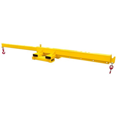 Bidirectional Forklift Jib Boom Crane, 4400LBS/2T Dual-Direction Boom Works in Transverse & Longitudinal, Adjustable Telescopic Mobile Lifting Hoist with 2 Hooks, for Forklifts & Hoists in Saudi Arabia