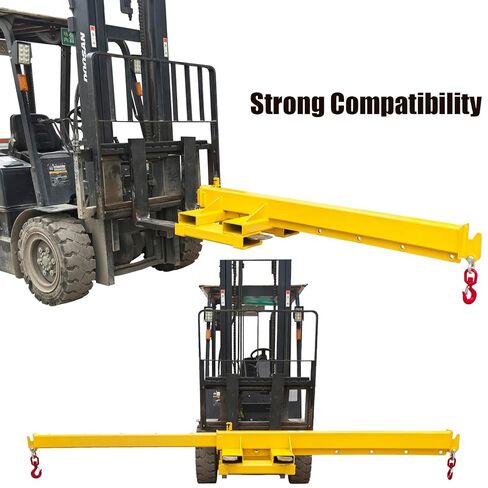 INTSUPERMAI Forklift Mobile Crane 4400lbs/2 Ton Capacity Adjustable Forklift Jib Boom Crane with Horizontally & Vertically Directions Telescopic Arm with Truss Hoist Jib Boom and Hooks in Saudi Arabia