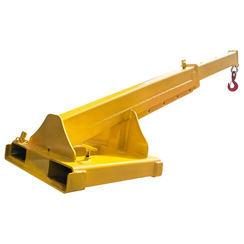 Forklift Jib Boom Crane, 8800LBS/4T Capacity Heavy Duty Telescopic Crane, Manual Adjustable Arm Extends to 94.5 Inch, with Truss Boom & Hook for Warehouse, Factory, Equipment Handling in Saudi Arabia