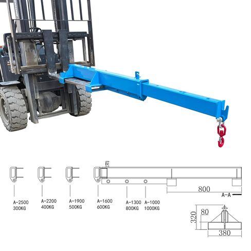 2200LB Forklift Jib Boom Crane, Mobile Crane Lifting Hoist, Max Length 8.2 Feet, Forklift Boom Attachment Towing Handling Equipment, 6.3''x2.17'' Socket Size in Kuwait