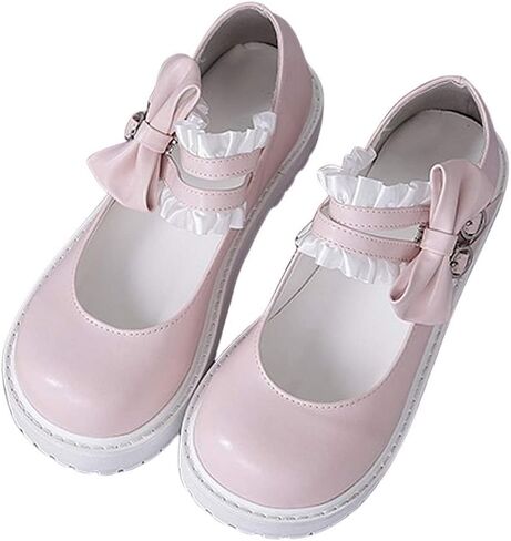 Japanese Sweet Lolita Flat Shoes Maid Cosplay Mary Jane Shoes in Kuwait