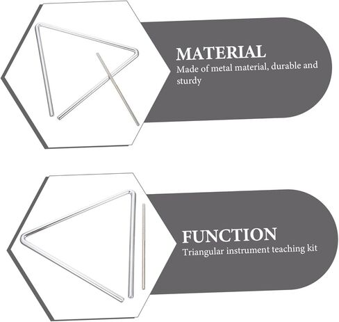 Vaguelly 1 Set Music Percussion Instruments Music Instruments Musical Triangle Musical Instruments Triangle Musical Instrument Music Triangle Percussion Kit Silver Metal in Saudi Arabia