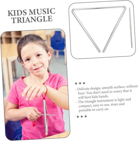 Vaguelly 1 Set Music Percussion Instruments Music Instruments Musical Triangle Musical Instruments Triangle Musical Instrument Music Triangle Percussion Kit Silver Metal in Saudi Arabia