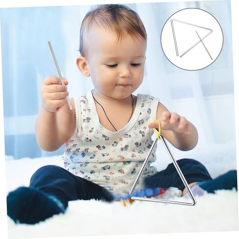 Vaguelly 1 Set Music Percussion Instruments Music Instruments Musical Triangle Musical Instruments Triangle Musical Instrument Music Triangle Percussion Kit Silver Metal in Saudi Arabia