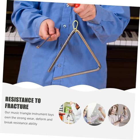 GALPADA Children's 5-Piece Hand Percussion Instrument Set Musical Iron Triangle with Striker for Boys and Girls Fun Rhythm Toys for Home and Classroom Activities in Saudi Arabia