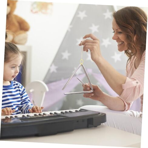 GALPADA Children's 5-Piece Hand Percussion Instrument Set Musical Iron Triangle with Striker for Boys and Girls Fun Rhythm Toys for Home and Classroom Activities in Saudi Arabia