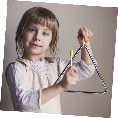 GALPADA Children's 5-Piece Hand Percussion Instrument Set Musical Iron Triangle with Striker for Boys and Girls Fun Rhythm Toys for Home and Classroom Activities in Saudi Arabia