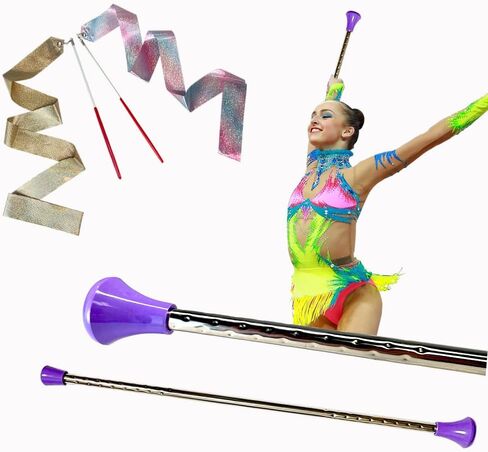 2 قطعة من الهراوات للتدوير وقطعتين من أشرطة الرقص، 21 بوصة من عصا التدوير للجمباز الإيقاعي لإجراء هراوات مسيرة من أجل باتون تويرلر، وعروض المواهب والرقص الفني in Kuwait