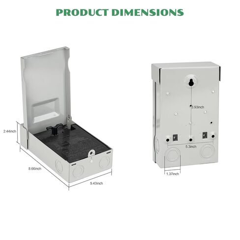 صندوق فصل 30 أمبير مع صمامات، حاوية معدنية مقاومة للماء في الهواء الطلق مع مفتاح سحب، مدرج في قائمة UL، قطع التيار المتردد لتكييف الهواء ونظام التدفئة والتهوية وتكييف الهواء المنزلي (يشمل المصهر) (30 أمبير) in Kuwait