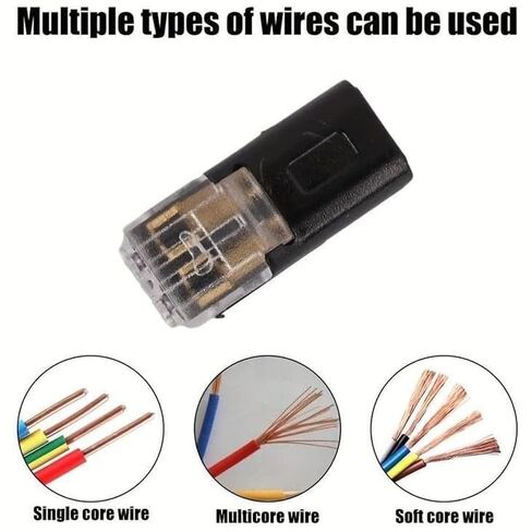 100 Pcs Double Wire Plug in Connector with Locking Buckle, Quick-Clip Fasteners Multi-Purpose Snap-On Blocks for Strip Lights DIY Crafting, Low-Voltage Decor & Model Kits 2 Pin in Saudi Arabia