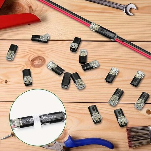 100 Pcs Double Wire Plug in Connector with Locking Buckle, Quick-Clip Fasteners Multi-Purpose Snap-On Blocks for Strip Lights DIY Crafting, Low-Voltage Decor & Model Kits 2 Pin in Saudi Arabia