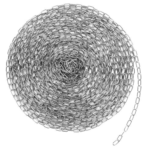 50ft 304 Stainless Steel Chain - 1/16" Metal Hanging Chains Link - Jack Chain for Bird Feeders, Dog Leashes, Overhead Lights, Flowerpots, Home Outdoor Camping in Kuwait