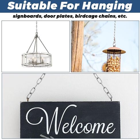 50ft 304 Stainless Steel Chain - 1/16" Metal Hanging Chains Link - Jack Chain for Bird Feeders, Dog Leashes, Overhead Lights, Flowerpots, Home Outdoor Camping in Kuwait